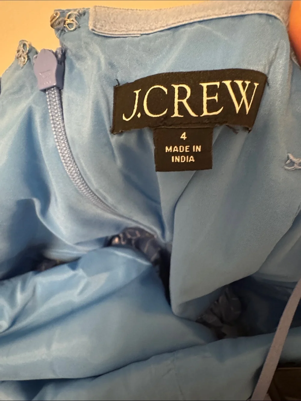 J.Crew Light Blue Striped Strapless Peplum Top Size 4